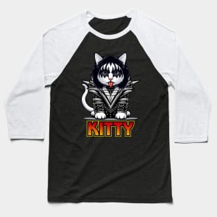 Rock and Roll Kitty Baseball T-Shirt